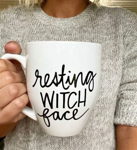 Stay spellbound with a resting witch face mug